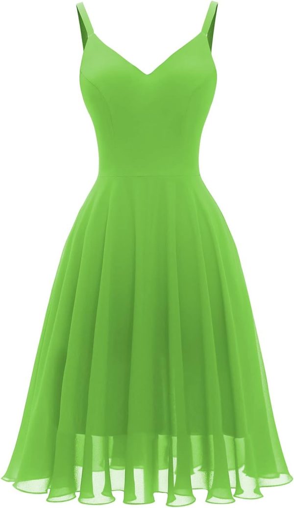 Women's 2024 Summer Dress Spaghetti Strap Cocktail Swing Beach Dresses V Neck Sundress