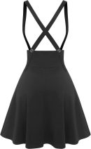 Women's Plus Size High Waist Tie Dress Gothic Lace Up Buckles Godet Hem A Line Suspender Skirt
