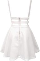 Women's Elastic Waist Pleated Short Braces Skirt Mini Suspender Skirt