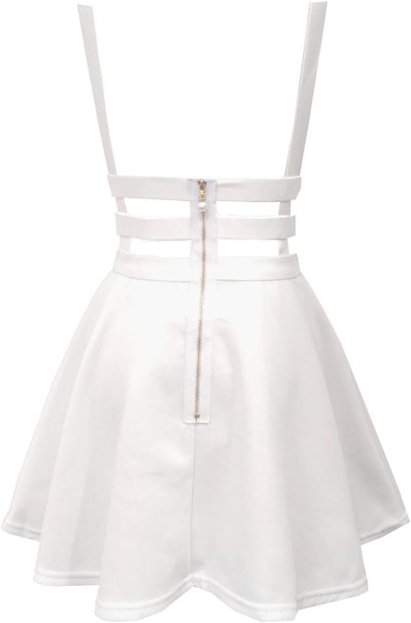 Women's Elastic Waist Pleated Short Braces Skirt Mini Suspender Skirt - Image 2