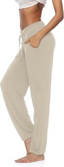 Womens Yoga Pants Wide Leg Comfy Drawstring Loose Straight Lounge Running Workout Legging