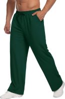 Men's Lightweight Sweatpants Open Bottom Sweat Pants for Men Straight Leg Gym Sweatpants Lounge Pants with Pockets