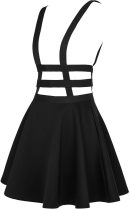 Women's Braces Skirt Pleated A-Line Suspender Mini Skirt