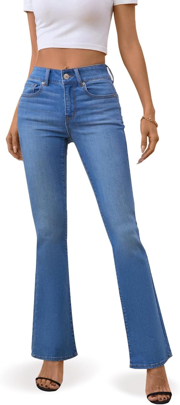 Women's High Rise Retro Flare Jeans Slim Fit Street Trendy Bell Bottom Jeans