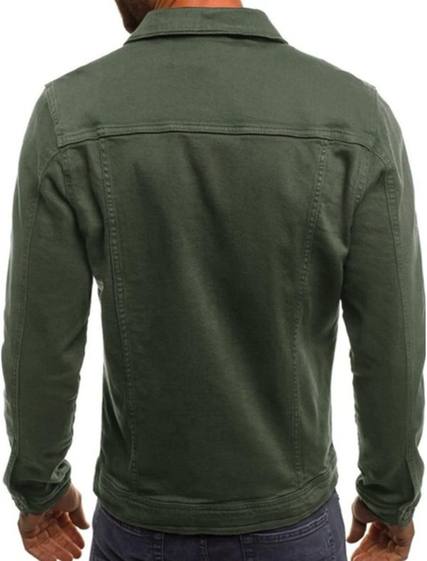 Men's Casual Classic Denim Jacket Slim Fit Fashion Jean Coat - Image 2