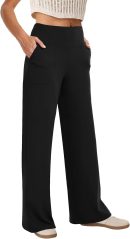 Wide Leg Pants Woman High Waist Yoga Pants with Pockets Loose Stretch Dress Work Sweatpants Casual Lounge