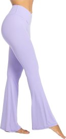 Flare Leggings, Crossover Yoga Pants with Tummy Control, High-Waisted and Wide Leg