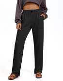 Womens Straight Leg Sweatpants Casual Athletic Workout Pants Stretch Soft Lounge Pants with Pockets