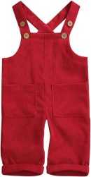 Toddler Baby Boy Girls Solid Overalls Romper Jumpsuit Suspender Bib Pants One-Piece Outift Clothes