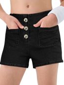 Girls Jean Shorts Kids Cute High Waist Shorts Button Summer Demin Shorts with Pockets 5-14 Years