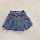 Girls Denim Skirt Summer Vintage Pleated Kids Skirt Shorts Children Uniform Skirt Jeans Skorts