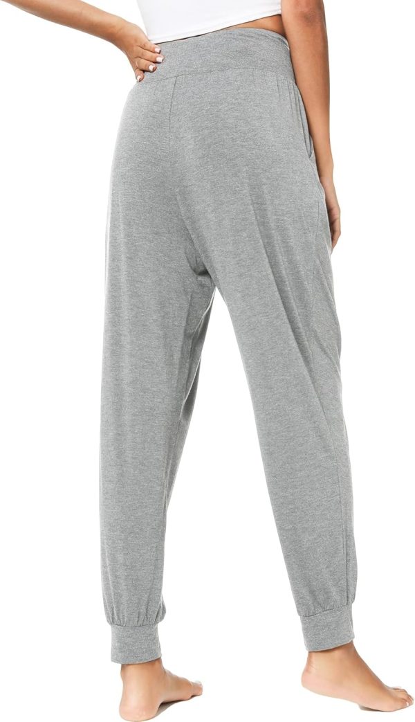 Womens Yoga Pants with Pockets - Viscose Made from Bamboo, High-Waist Joggers Sweatpants Lounge Pajama Bottoms - Image 2