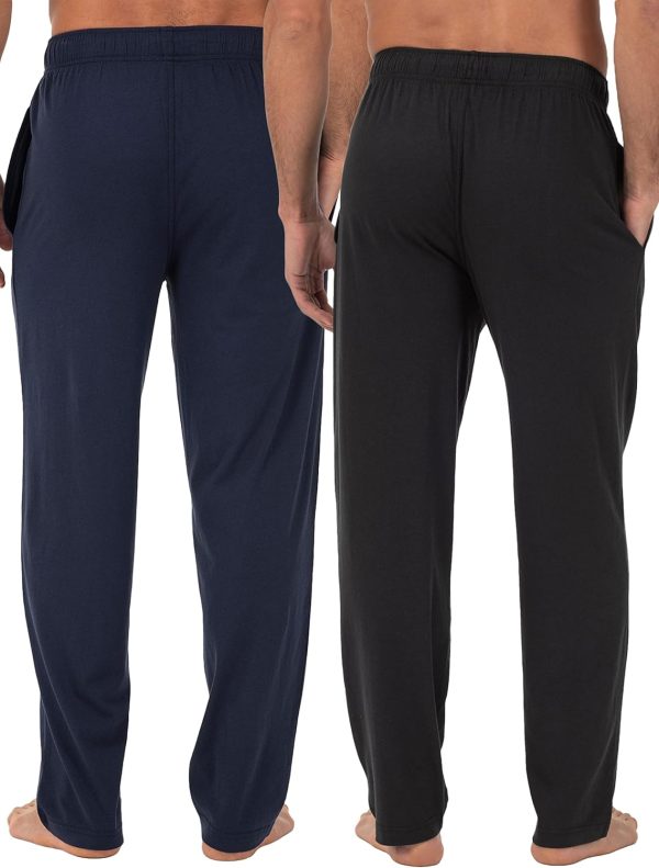 Men's Extended Sizes Jersey Knit Sleep Pajama Lounge Pant (1 & 2 Packs) - Image 2