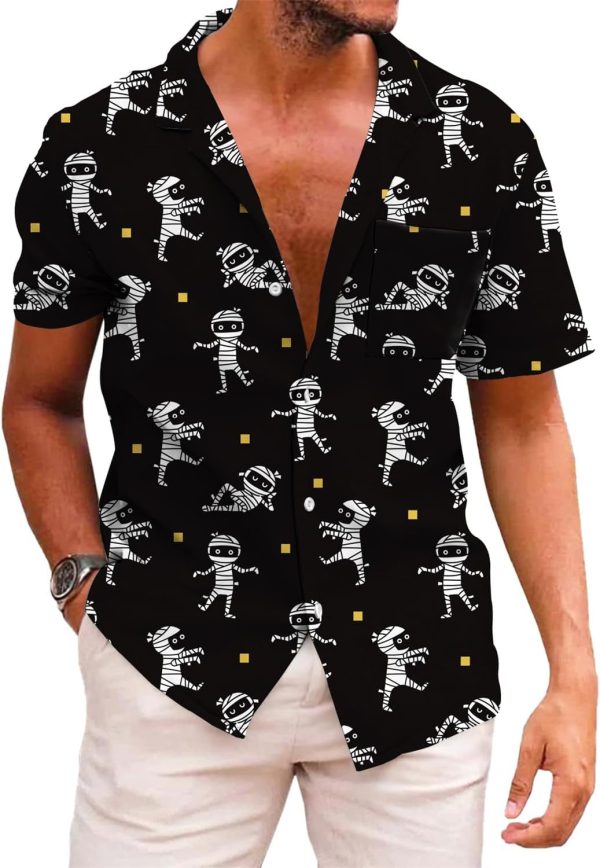 Funky Hawaiian Shirt for Men Palm Beach Shirts Tropical Vacation Clothes