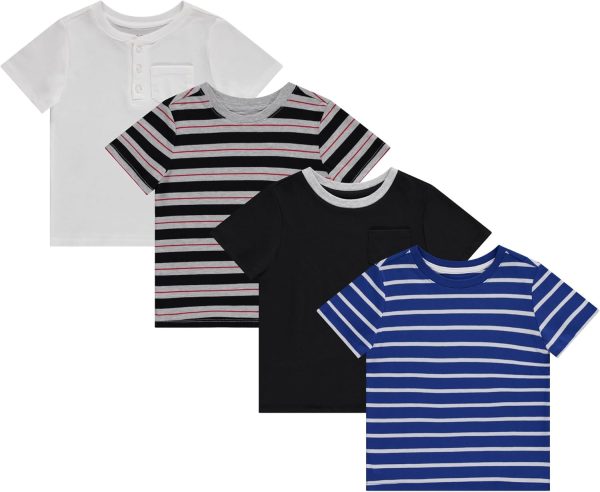 Boys 4-Pack Graphic Tees: Fun & Comfortable T-Shirts for Boys Size 4-14