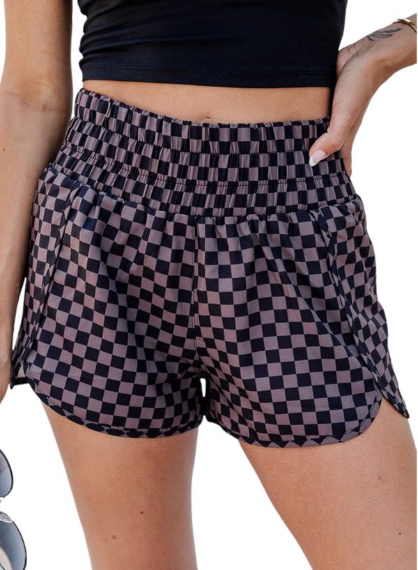 Shorts for Women Casual Pink Leopard High Waisted Athletic Shorts Shirred High Waist Daily