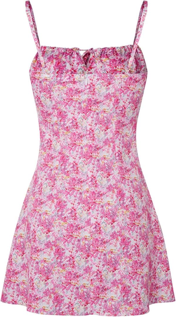 Women's Summer Floral Cherry Print A Line Short Cami Dress - Image 2