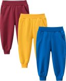 Toddler Boys 2 Pack Cotton Active Jogger Sweatpants,Kids Casual Athletic Solid Pocket Pull On Pants