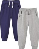Baby and Toddler Boys' 2-Pack Pull on French Terry Pants 1-7Y