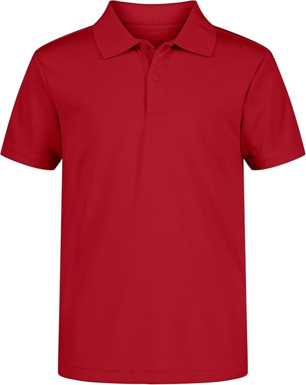 Boys' School Uniform Short Sleeve  Shirt, Button Closure, Moisture Wicking Performance Material