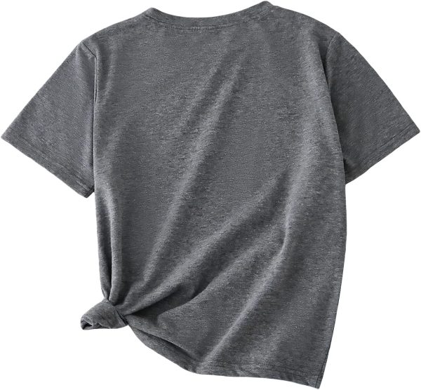 Graphic Tees for Girl Floral Print Short Sleeve Round Neck T Shirts Tops - Image 2