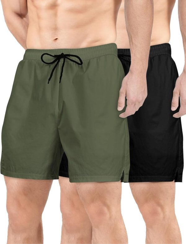 2 Pack Mens Athletic Shorts 5 Inch Inseam Workout Gym Running Shorts for Men Quick Dry Lightweight Summer Shorts