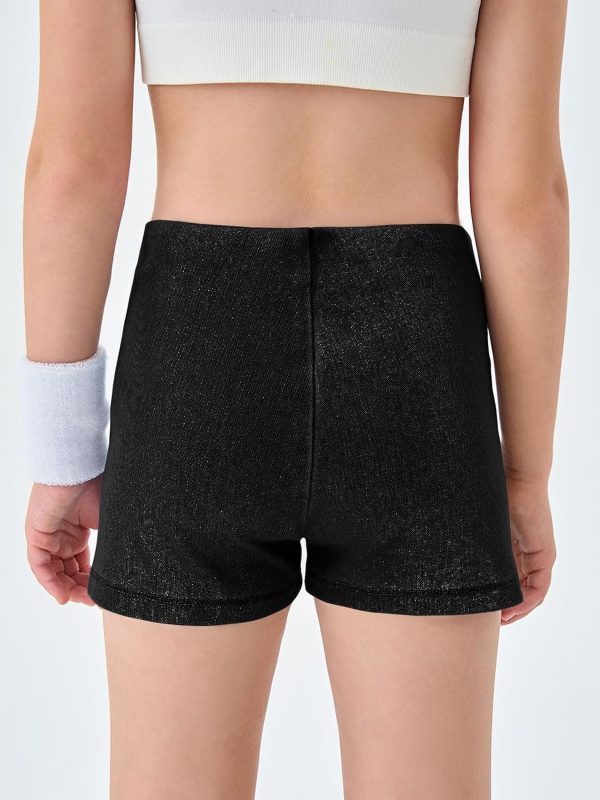 Girls Jean Shorts Kids Cute High Waist Shorts Button Summer Demin Shorts with Pockets 5-14 Years - Image 2