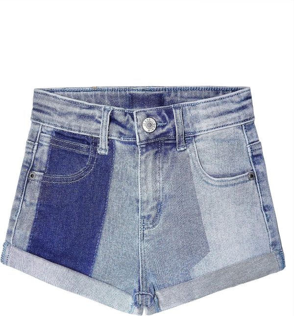 Girls Slim-fit Denim Shorts,Ripped Simple Design Summer Half Jeans Pants