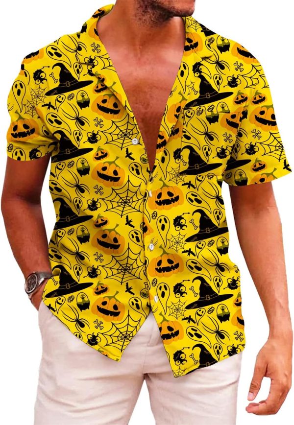 Funky Hawaiian Shirt for Men Palm Beach Shirts Tropical Vacation Clothes