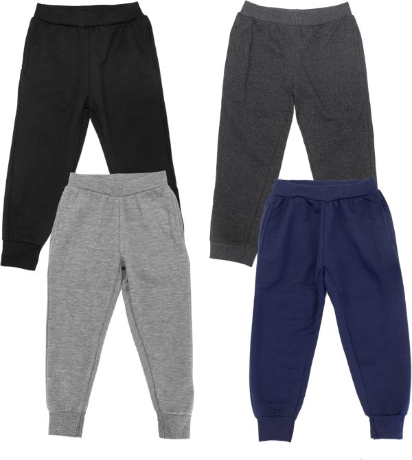 3 Boy’ Sweatpants – 4 Pack Active Fleece Jogger Pants