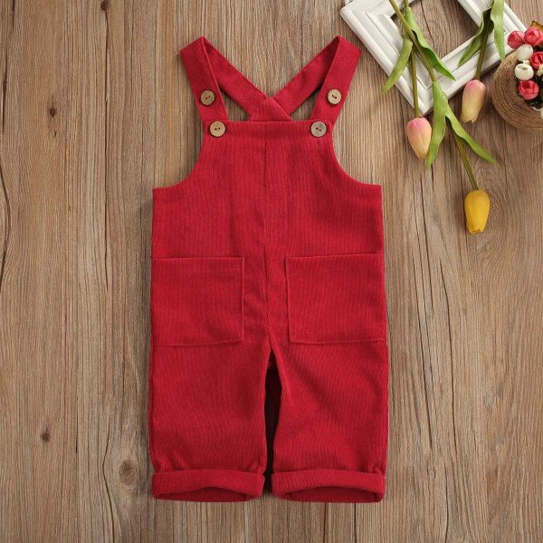 Toddler Baby Boy Girls Solid Overalls Romper Jumpsuit Suspender Bib Pants One-Piece Outift Clothes - Image 2