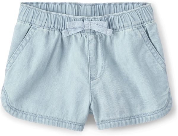 Baby Girls' and Toddler Pull On Chambray Shorts
