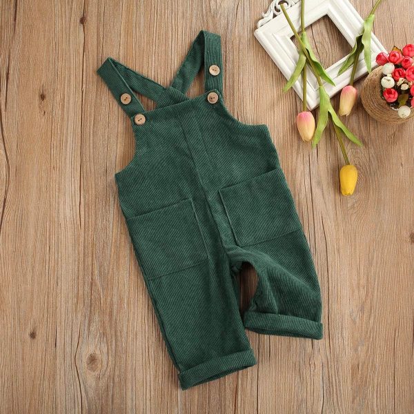 Toddler Baby Boy Girls Solid Overalls Romper Jumpsuit Suspender Bib Pants One-Piece Outift Clothes - Image 2