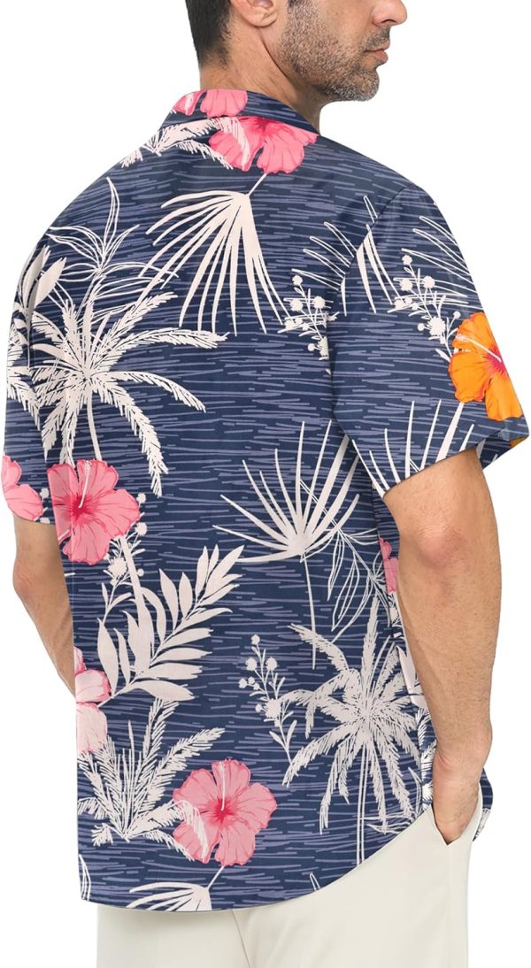 Hawaiian Shirt for Men with Pocket - Button Down Wrinkle-Resistant for Beach, Pool Parties (S-4XL) - Image 2
