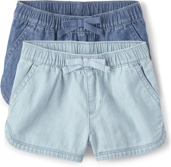 Baby Girls' and Toddler Pull on Chambray Shorts - Image 2