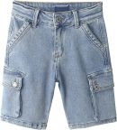 Denim Shorts,Elastic Band Inside Stretchy Cargo Jean Summer Pants